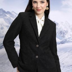 Women Self Design Single Breasted Casual Blazer-picture-18