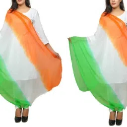 Chiffon Striped Multicolor Women Dupatta-image-26