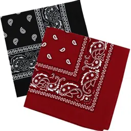 Bismaadh Cotton Paisley Pattern Bandana, Scarf and Handkerchief for Men & Women ["Black","Maroon"] Handkerchief-image-42
