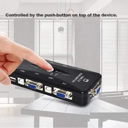 WiredCom 4 Port USB 2.0 KVM Switch Box With 4 KVM Cables to Control up to 4 Computers Lan Adapter image 5