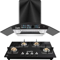 Combo of Gas Cooktop GH04 and SS90 Auto Clean Wall Mounted Black 1400 CMH Chimney-26
