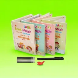 4Pcs/Set Reusable Kids Magic Drawing Writing Pen Control Training Copy Book X-picture-20