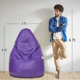 threadvibeliving 4XL TEAR DROP 4XL BROWN Teardrop Bean Bag With Bean Filling image 3
