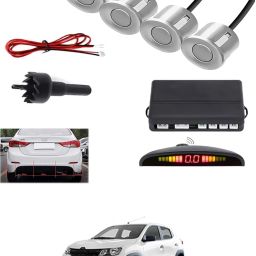 4Silver Parking Sensor With LED Display Increased Safety For Car-172 Universal 4 Silver Reverse Parking Sensor With LED Display For Cars-172 Parking Sensor-image-23