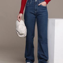 Women Tapered Fit High Rise Blue Jeans-image-39