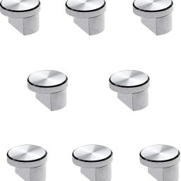 Fully Brass Half Round Mirror Glass Bracket Holder 12mm | Chrome Finish | Wall Mounted | Pack of 8 Piece Brass Glass Holder-21