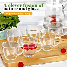 (Pack of 6) Glass Tea and Coffee Cup (Clear, 140 ml) 6 Pieces Glass Set Water/Juice Glass-image-8