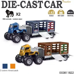 funablo 1:43 Die cast Truck Set Toy Push & Go Play Set Animals Display Box Truck image 5