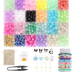 DIY Glass beads Bracelet Making Kit with 8 charms-image-6