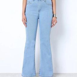 Women Boot-Leg High Rise Light Blue Jeans-image-66