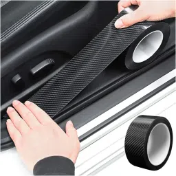 Anti-Collision Adhensive Protector Tape, Scratch Cover for Car Door Sill 50 mm x 5 m BLACK Reflective Tape-63