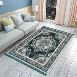 Green, Black Cotton Carpet-image-48