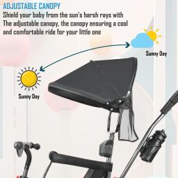 duggi muggi Tricycle with Parental Push Handle & Foldable Canopy Rotating Soft Cushion Seat for 12 Months to 5 Years. Tricycle image 4