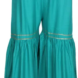 Women Relaxed Blue Cotton Blend Trousers-image-35