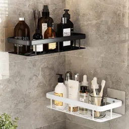 (Pack of 2) Wall Mounted bathroom Shelf/Rack/Storage Organizer for bathroom Steel Wall Shelf-11