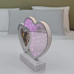 tgm 3D Butterfly Heart Shaped Lighted Photo Frame Mirror 4 inch 3D photo frame image 2
