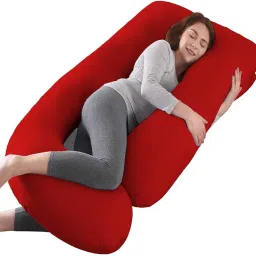 J shape solid pregnancy pillow Microfibre Solid Pregnancy Pillow Pack of 1-image-49