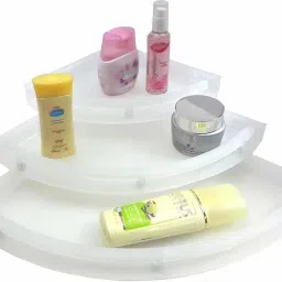 utkarsh Set Of 3 Pcs Bathroom Side Corner Wall Shelf/Shelves Set Plastic Wall Shelf image 3