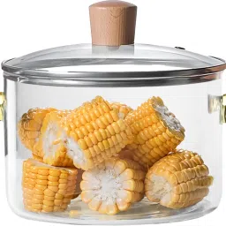 Glass Cookware Cooking Pot With Glass Lid | Microwave Safe,100% Borosilicate Cook and Serve Casserole-image-79
