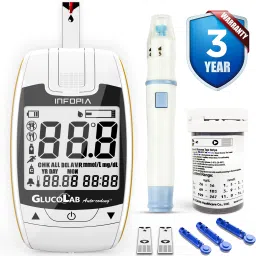 Glucolab Fully Automatic Blood Glucose Check Sugar Testing Machine 25 Strips Glucometer-18