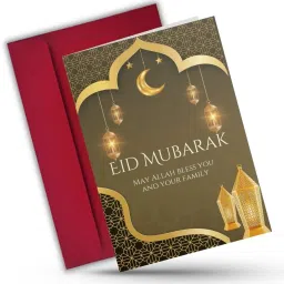 Eid Mubarak A5 Size 5.8x8.3 inch for Festive Wishes Envelope & Greeting Card-image-65