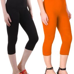 Women Black, Orange Capri-image-88
