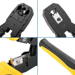 meshiv mantra Multi functional 3 in 1 Modular Plug RJ45 RJ11 RJ12 Network Cable Crimping Tool, 4P/6P/8P, RJ-11/RJ-12/RJ-45 for Lan Network and Telephone Cable Crimping Tool Manual Crimper image 3