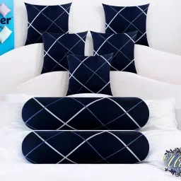 5 Cushion 2 Bolster Microfibre Geometric Bolster Pack of 7-image-38