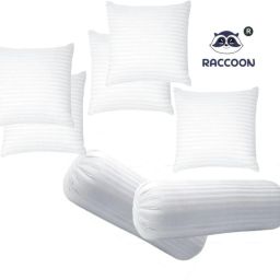 Set Of 5 Cushions & 2 Microfibre Stripes Bolster Pack of 7-image-65