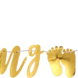 Coming Soon Golden Paper Banner For Baby Shower, Maternity Photoshoot Party Banner-image-20
