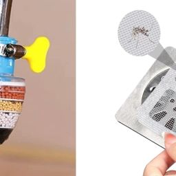 Shower Drain Cover Stickers and Multilayer Remover Water Softener(Combo Of 2) Tap Mount Water Filter-18