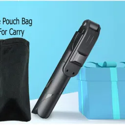 POZUB New Arrival PUZB-XT012 Stand Selfie Stick With Dustproof Bag Heavy Duty Professional Travel Tripod Stand Flexible Portable Selfie Stick Holder DSLR/SLR Camera Stand 3IN1 Portable Foldable Adjustable Lightweight Mobile Holder With Mobile Clip Holder & BT Remote Best Use for Make Videos Compatible with Mobiles Video Stand in Gimbal Stabilizer, |in mobile holder for hand| stand for online classes Tripod, Monopod, Monopod Kit, Tripod Ball Head, Tripod Clamp, Tripod Bracket, Tripod Kit-14