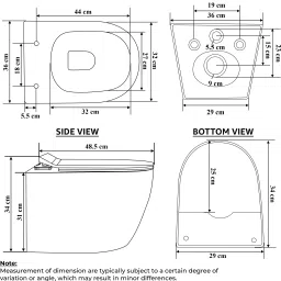 plantex Ceramic Wall Hung Commode for Toilet/Rimless Western Commode/Commode with Soft Closing Toilet Seat - P Trap (APS-3043, Round) Western Commode image 4