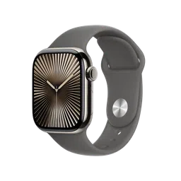 Apple Watch Series 10 GPS+Cellular with Sport Band - S/M (42mm Retina LTPO3 OLED Display, Natural Titanium Case)-image-66