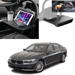FT-06 Dual purpose Car Steering Wheel Rack desk For BMW 7 Series Cup Holder Tray Table-image-25