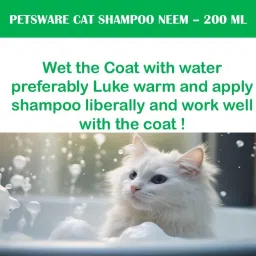 petsware 5 in 1 Cat Shampoo with Conditioner for Persian Cat,Kitten & for All Cat Types Anti-fungal, Anti-itching, Flea and Tick, Conditioning, Anti-Bacterial, Anti-microbial Neem Cat Shampoo image 2