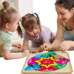 plus shine Matching Week Days Name Learning Toys Puzzle Days Name Practice Boards Game image 3
