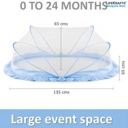 lifekrafts Nylon Kids Washable Foldable Baby Mosquito Net, Bottomless Net for Infants, for Safe & Easy Use | Mosquito Net image 2