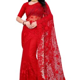 Self Design Bollywood Net Saree-image-2