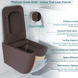 plantex Ceramic Wall Hung Commode/Western Commode for Toilet/ Commode with Soft Closing Seat - P Trap (APS-3045) Western Commode image 2
