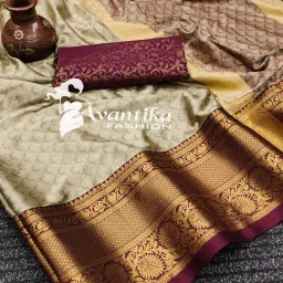 Printed, Temple Border, Woven, Embellished, Solid/Plain Banarasi Art Silk, Cotton Silk Saree-picture-17