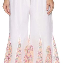 Women Regular Fit White Georgette Trousers-image-58