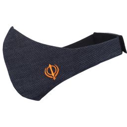 3 Layer Embroidered, Designer, Fashionable & Protective, Size Adjustable Cotton Cloth Face Mask for Sikhs Sikh_Velcro_01 Reusable, Washable Cloth Mask-image-80