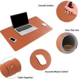 Dhvsam Mouse Pad with Wrist Support,PU Leather Mousepad for Laptop Computers Mac,Non Slip Rubber Base Memory Foam Wrist Rest Mouse Pads for Men Women,Home Work Office Non Slip Base Dual Sided Mousepad image 5