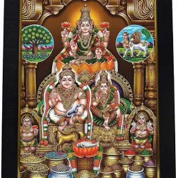 LAXMI JI KUBER JI Digital Reprint 12 inch x 8 inch Painting-25