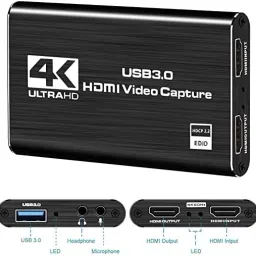 Tobo Game Capture Card, 4K USB 3.0 HDMI Video Capture Card with HDMI Loop-Out 1080P 32 inch Blu-ray Player image 2