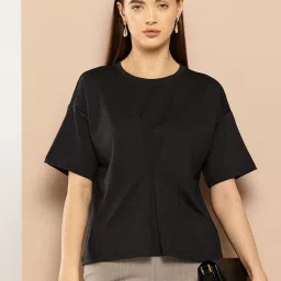 Casual Regular Sleeves Solid Women Black Top-image-48