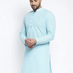 Men Embroidered Pure Cotton Straight Kurta-image-106