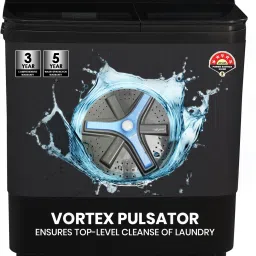 10 kg Toughened Glass, Anti Bacterial Vortex Pulsator, 1300 RPM, Spray Function, Wash Programs, Magic Filter, Rat Mesh Semi Automatic Top Load with In-built Heater Black, Grey-20