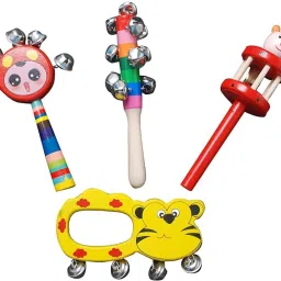 Wooden Sound Making Rattle Set for Kids Pack of 4 Rattle-image-33